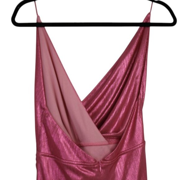 Revolve Superdown Pink Metallic Mini Missie Wrap Front Dress SZ Small - Picture 5 of 12
